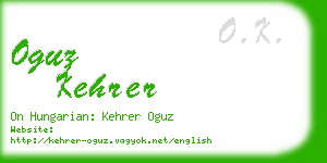 oguz kehrer business card